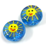 Czech Glass Lampwork Bead - Round Fairy Tale Bead SUN