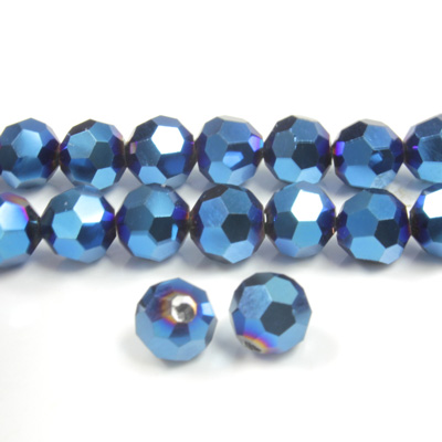 Chinese Cut Crystal Bead 32 Facet - Round 06MM IRIS BLUE