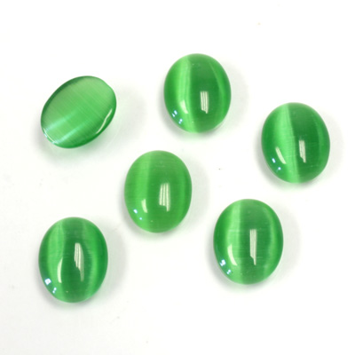 Fiber-Optic Cabochon - Oval 10x8MM CAT'S EYE GREEN