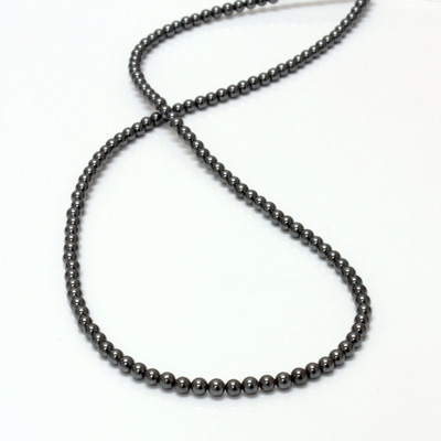 Gemstone Bead - Smooth Round 03MM HEMATITE