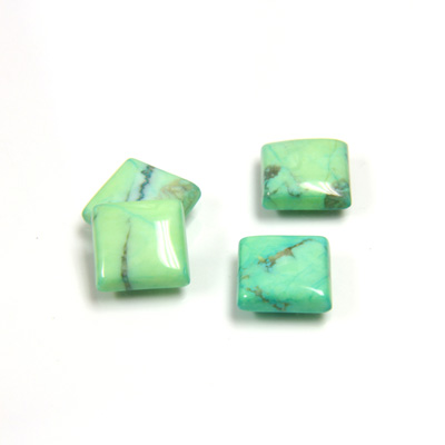 Gemstone Cabochon - Square 08x8MM HOWLITE DYED GREEN