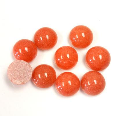 Gemstone Cabochon - Round 09MM DOLOMITE DYED CORAL