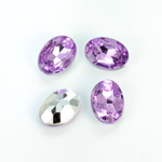 Plastic Point Back Foiled Stone - Oval 14x10MM LT AMETHYST