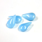 Glass Point Back Buff Top Stone Opaque Doublet - Pear 13x7.8MM AQUA MOONSTONE