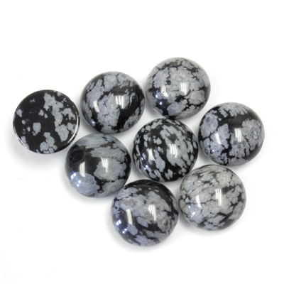 Gemstone Cabochon - Round 10MM SNOWFLAKE OBSIDIAN