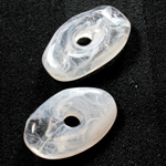 Plastic  Bead - Mixed Color Smooth Oval Abstract Side Drilled 30x18MM CRYSTAL QUARTZ