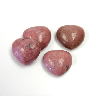 Gemstone Cabochon - Heart 16MM RHODONITE