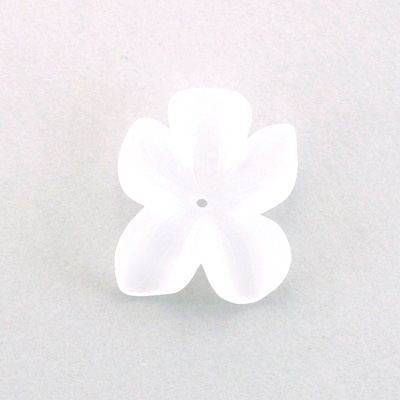 German Plastic Flower with Center Hole - 22x18MM MATTE CRYSTAL