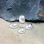 Plastic Flat Back Metalized Cabochon - Oval 10x8MM SILVER