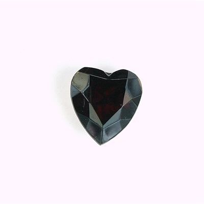 Glass Point Back Foiled Tin Table Cut (TTC) Stone - Heart 12x11MM GARNET