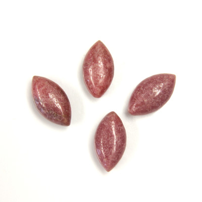 Gemstone Cabochon - Navette 13x7 RHODONITE