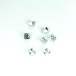 Plastic Point Back Foiled Stone - Square 04x4MM CRYSTAL