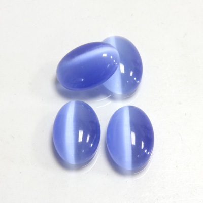 Fiber-Optic Cabochon - Oval 14x10MM CAT'S EYE LT BLUE