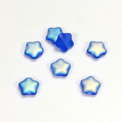 Czech Pressed Glass Bead - Star 08MM MATTE SAPPHIRE AB