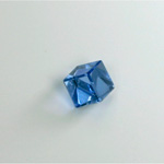 Cut Crystal Foiled Angled Cube 08MM SAPPHIRE