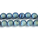 Gemstone Bead Round Druzy 8MM IRIS BLUE