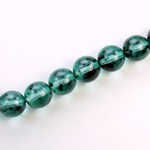 Czech Pressed Glass Bead - Smooth Round 10MM SPECKLE COATED TEAL 64579