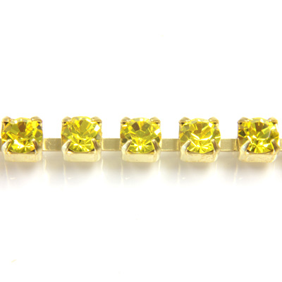 Preciosa MAXIMA Crystal Rhinestone Cup Chain - PP24 (SS12) CITRINE-RAW