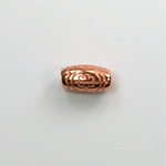 Metalized Plastic Engraved Bead - Oval 11x6MM COPPER