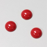 Plastic Flat Back Opaque Cabochon - Round 11MM RED