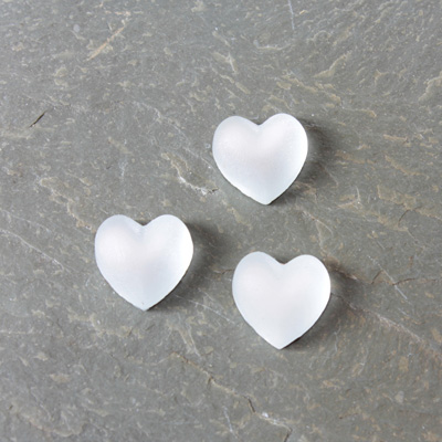 Glass Cabochon - Heart 10MM MATTE Crystal Foiled