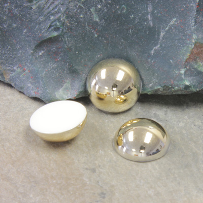 German Plastic Cabochon Vacuum Coated - Round 13MM GOLD