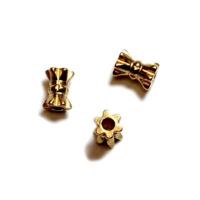 Brass Bead - Fancy Hourglass 05.5x4MM RAW BRASS Lead Safe