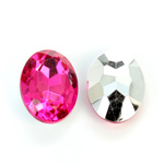 Plastic Point Back Foiled Stone - Oval 25x18MM ROSE