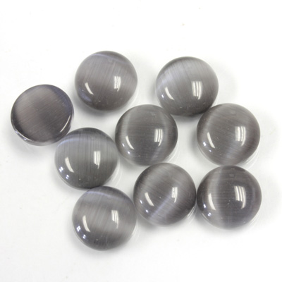 Fiber-Optic Cabochon - Round 09MM CAT'S EYE GREY