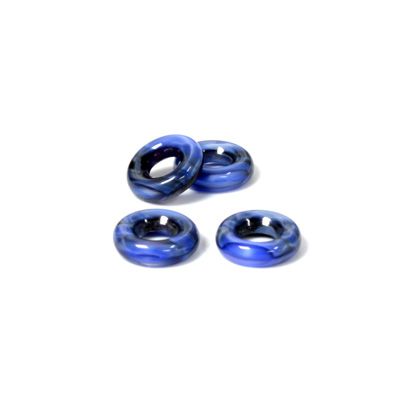 Czech Pressed Glass Ring - 09MM TIGEREYE BLUE