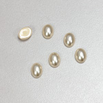 Glass Medium Dome Pearl Dipped Cabochon - Oval 08x6MM CREME
