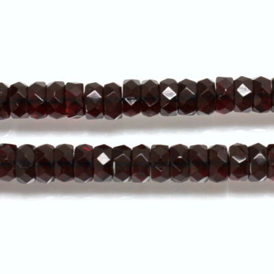 Czech Glass Fire Polished Bead - Rondelle 06x3MM GARNET