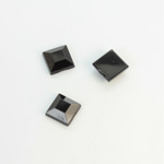 Plastic Flat Back Rose Cut Rhinestone - Square 08x8MM JET