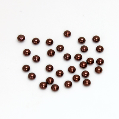 Glass Medium Dome Cabochon - Round 03MM Metallic Coated ANTIQUE COPPER