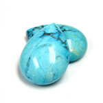 Gemstone Cabochon - Pear 25x18MM HOWLITE DYED CHINESE TURQ