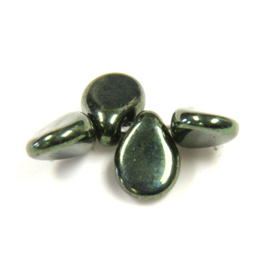 Preciosa Czech Pressed Glass Bead - Pip 5x7MM IRIS GREEN