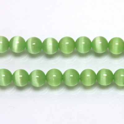 Fiber-Optic Synthetic Bead - Cat's Eye Smooth Round 06MM CAT'S EYE LT GREEN