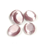 Fiber-Optic Flat Back Stone with Faceted Top and Table - Oval 12x10MM CAT'S EYE LT PURPLE
