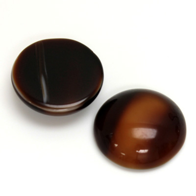 Glass Medium Dome Opaque Cabochon - Round 21MM BROWNHORN