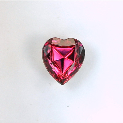 Glass Point Back Foiled Tin Table Cut (TTC) Stone - Heart 12x11MM ROSE