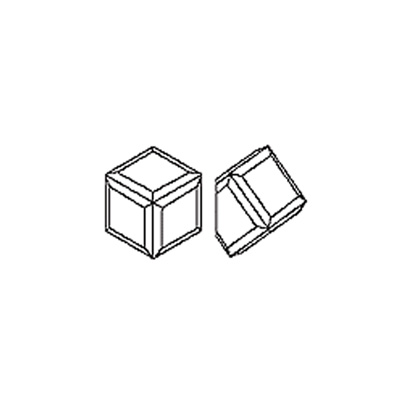 Cut Crystal Foiled Angled Cube 06MM LT AMETHYST