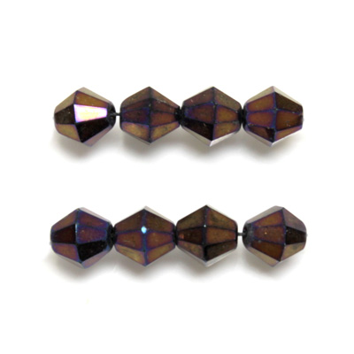 Czech Glass Fire Polished Bead - Bicone 08MM IRIS PURPLE