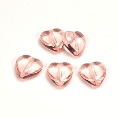 Czech Pressed Glass Bead - Smooth Heart 12x11MM ROSALINE