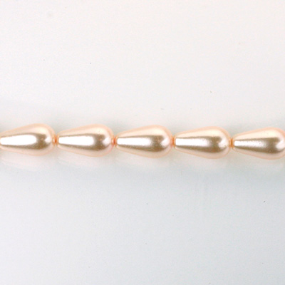 Czech Glass Pearl Bead - Pear 07x5MM LT ROSE 70424