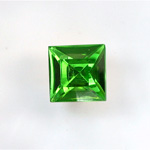 Glass Point Back Foiled Tin Table Cut (TTC) Stone - Square 12x12MM PERIDOT