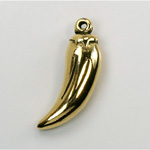 Metalized Plastic Pendant- Horn 30x10MM ANT GOLD