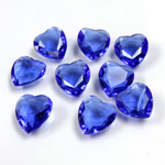 Glass Point Back Tin Table Cut (TTC) Unfoiled - Heart Shape 12x11MM SAPPHIRE