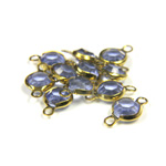 Plastic Channel Stone in Setting with 2 Loops 6MM LT SAPPHIRE-Brass