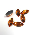 Plastic Flat Back Foiled Cabochon - Navette 15x7MM TOPAZ