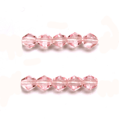 Czech Glass Fire Polished Bead - Bicone 06MM LT PINK